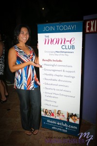 Mom-e Club founder Tisha Marie Pellatier points out some of the benefits of membership.